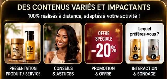 Exemples de contenus variés et impactants : présentation produit, conseils, promotion, interaction