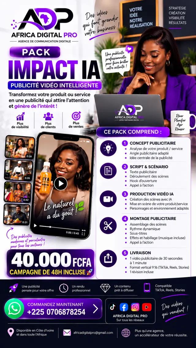 Affiche officielle du Pack Impact IA — 40 000 FCFA
